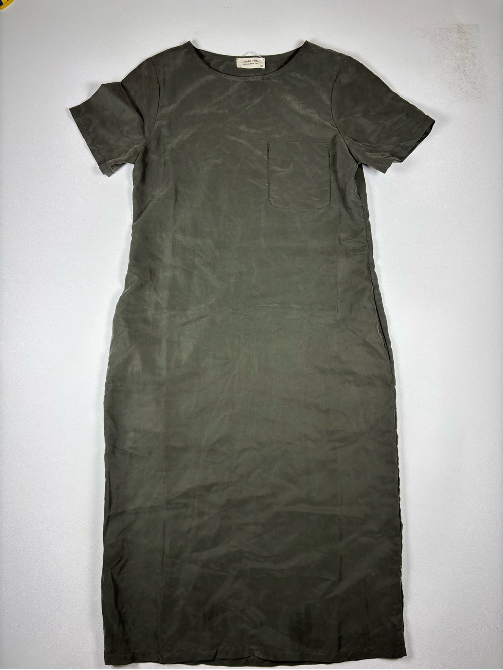 Rivet Leslie Hills Women’s Olive Short-Sleeve Maxi Dress 1 XS